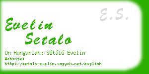 evelin setalo business card