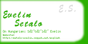 evelin setalo business card